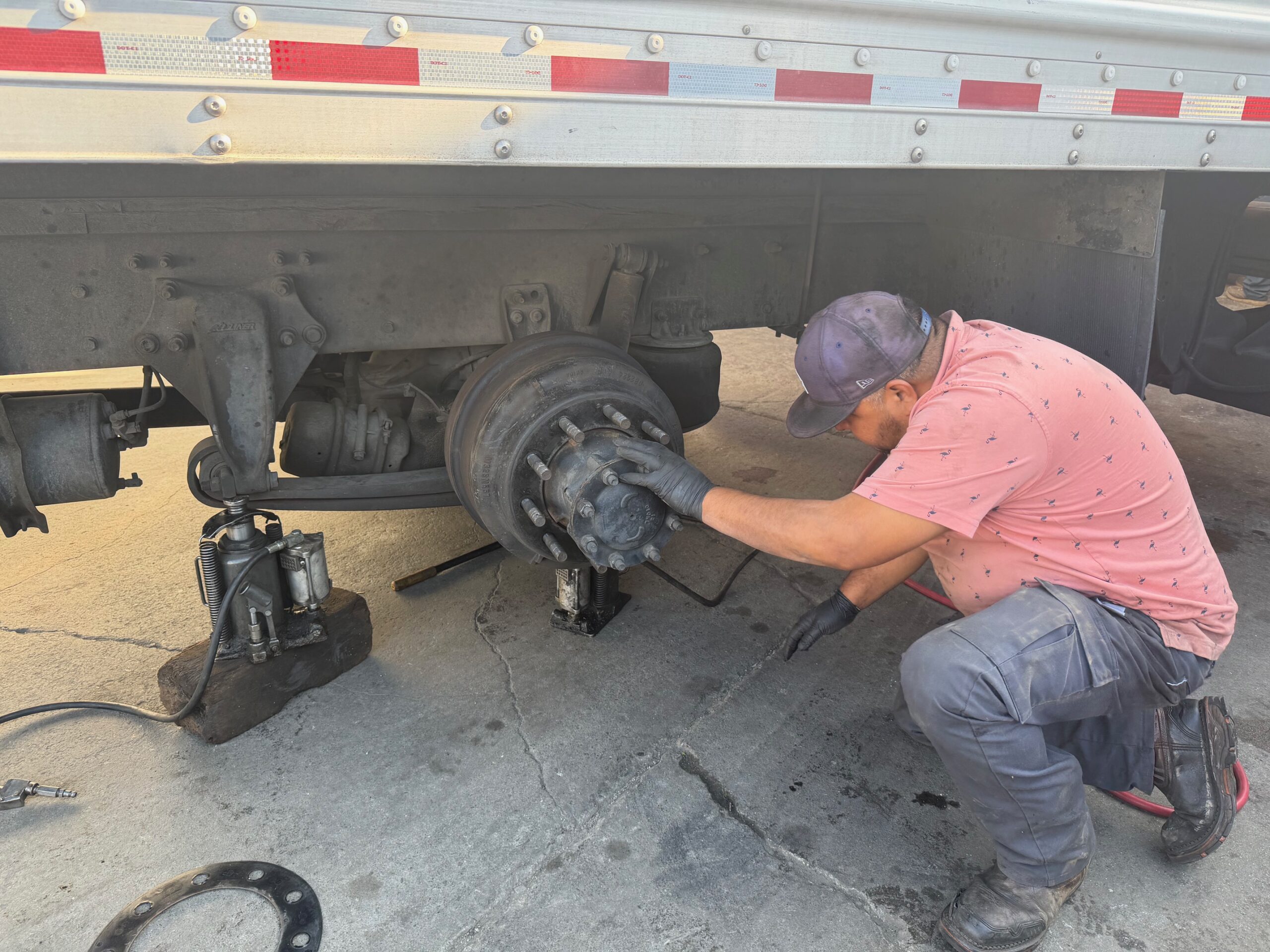 Commercial tire service at Lee's Tire Service in South San Francisco